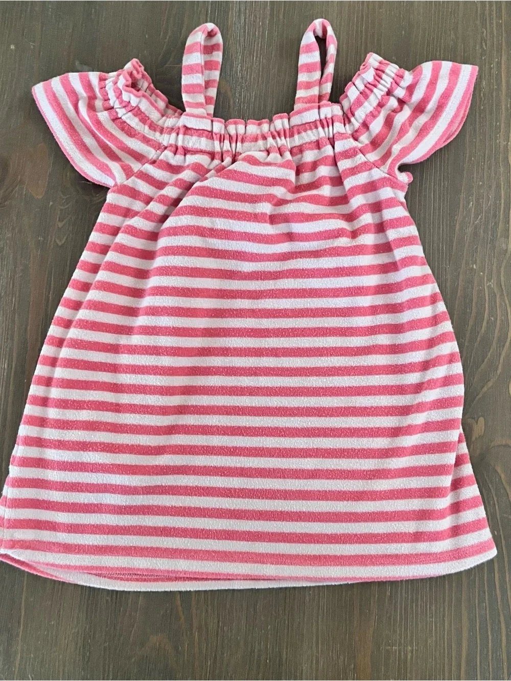 Disney Animators Moana Terry Cloth Swim Cover Up Dress Pink Stripe - Size 4